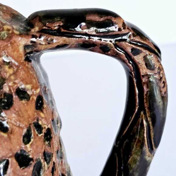 Vintage Handmade OOAK Pineapple Looking‎ Pottery Ceramic Glazed Pitcher - M372.4 - Picture 9 of 12